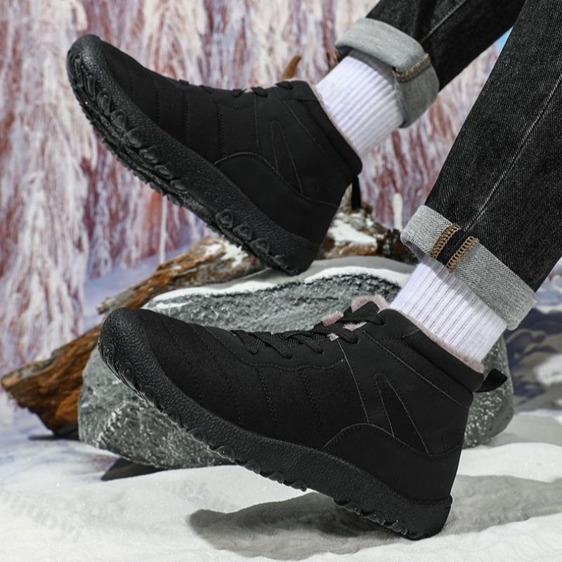 Fashion New 2025 Winter Fashion Versatile High Top Casual Snow Boots for Men Warm Comfortable Non Slip Concise Design Plush Cotton Boots