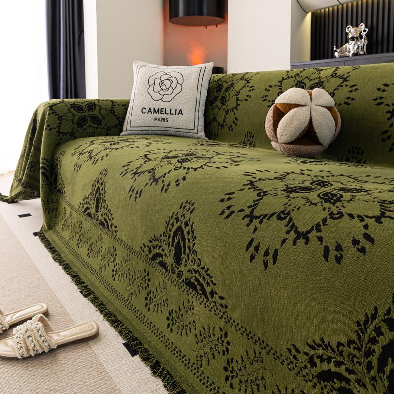 Sofaüberwurf im nordischen Stil Vollständiger Überzug Stoff Bestickt Anpassbar Vier Jahreszeiten Universell Couchlaken Wohnaccessoires