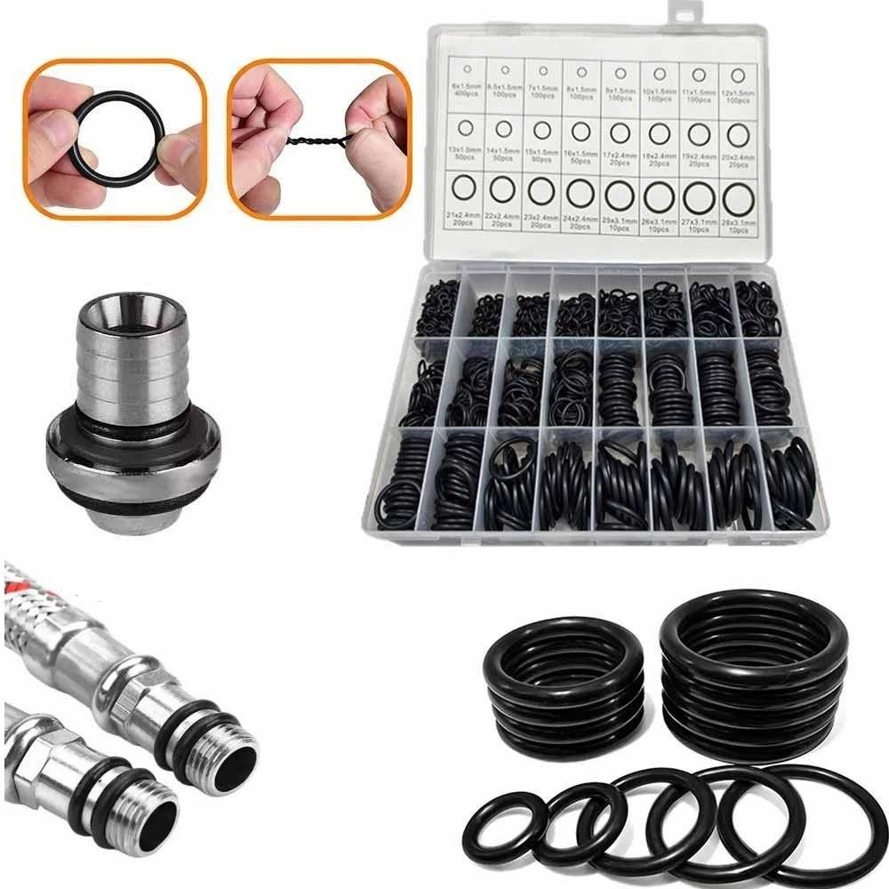 1500Pcs 24 Sizes Rubber O-Rings Gasket Sealing Air Conditioning Compressor Seals  Air Connections