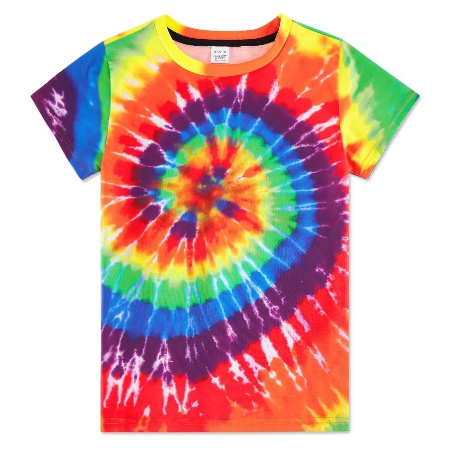 New Hot Sale Children's Men's Casual T-shirt Color Vortex 3D Printing Short Sleeve Boys Comfortable Kids O-Neck Girls' Tees