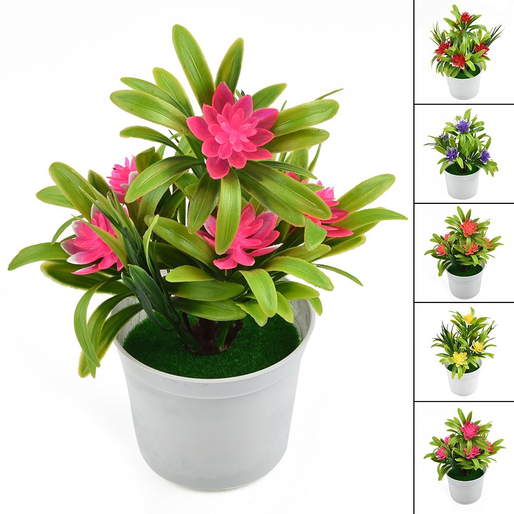 Artificial Plant Lily Flower Potted Plants Home Wedding Living Room Table Shop Decor Artificial Aquatic Plants Bonsai Plastic