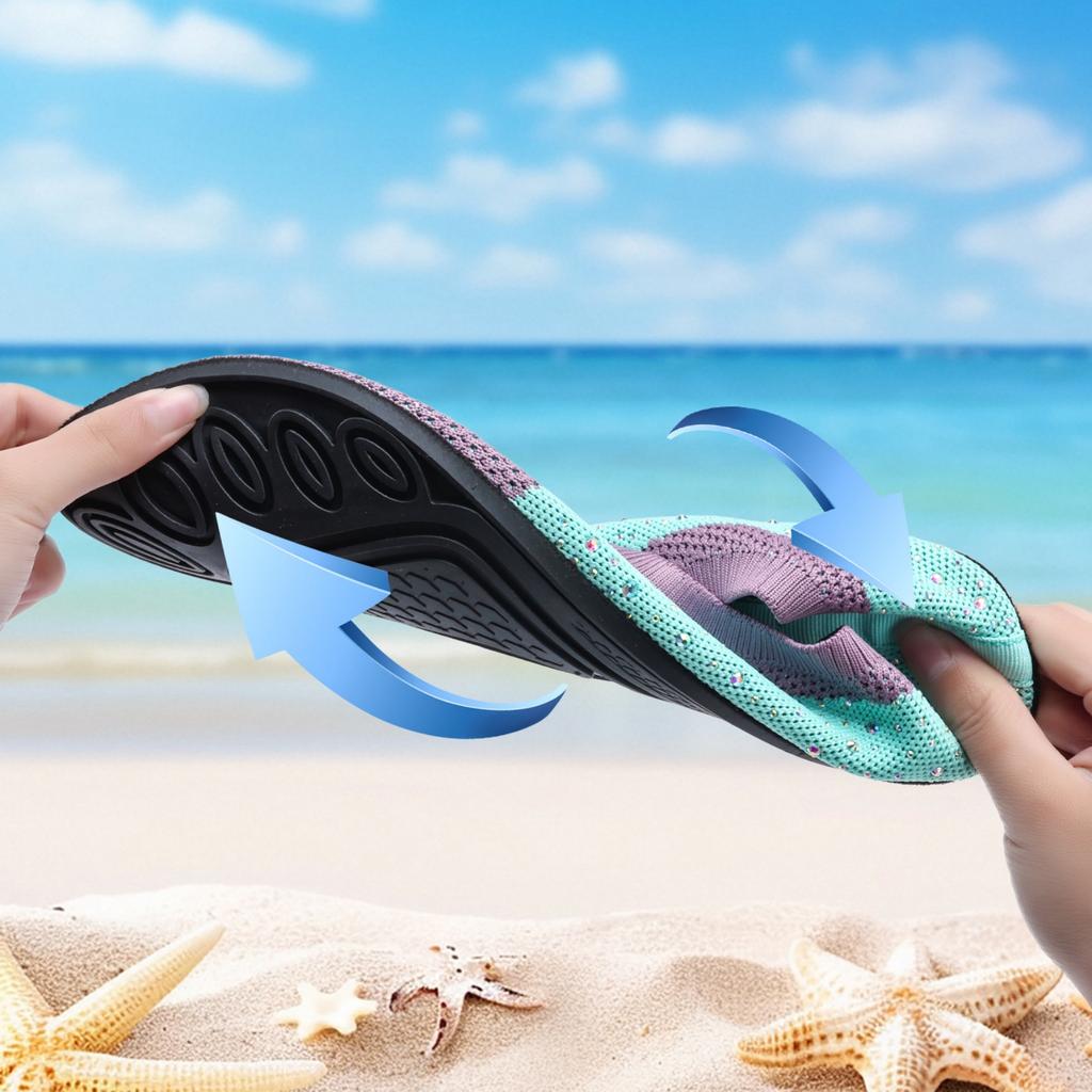 Women Water Shoes Slip On Quick Drying Breathable Mesh Upper Lightweight Outdoor Beach Hiking Aqua Socks