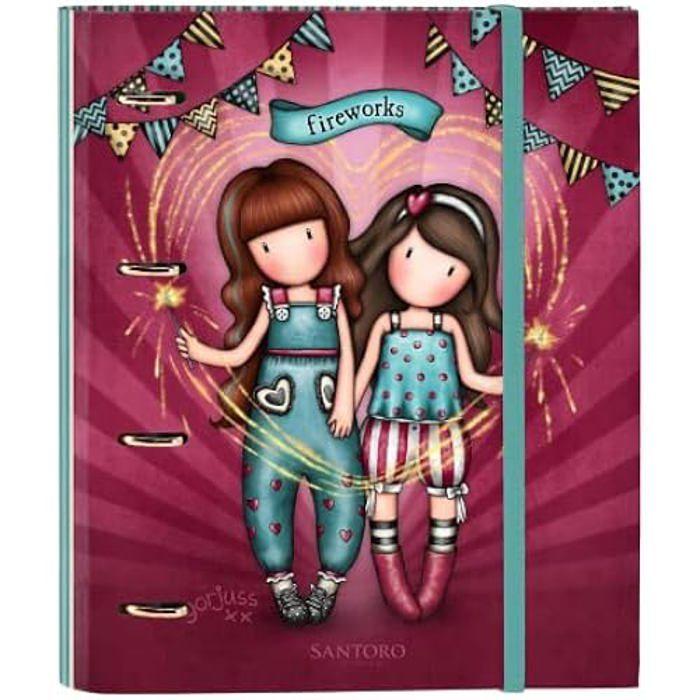 Safta- Classeur 4 ANI 30 mm avec Recharge Gorjuss Fairground « Fireworks » 27 x 32 x 3,5 cm, 522218666, Multicolore chiaro