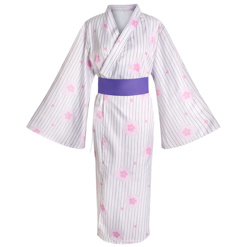 Demon Slayer: Kimetsu No Yaiba - Kamado Village Chapter Kanroji Mitsuri Yukata Cosplay Costume Halloween Cosplay Stage Performance Costume