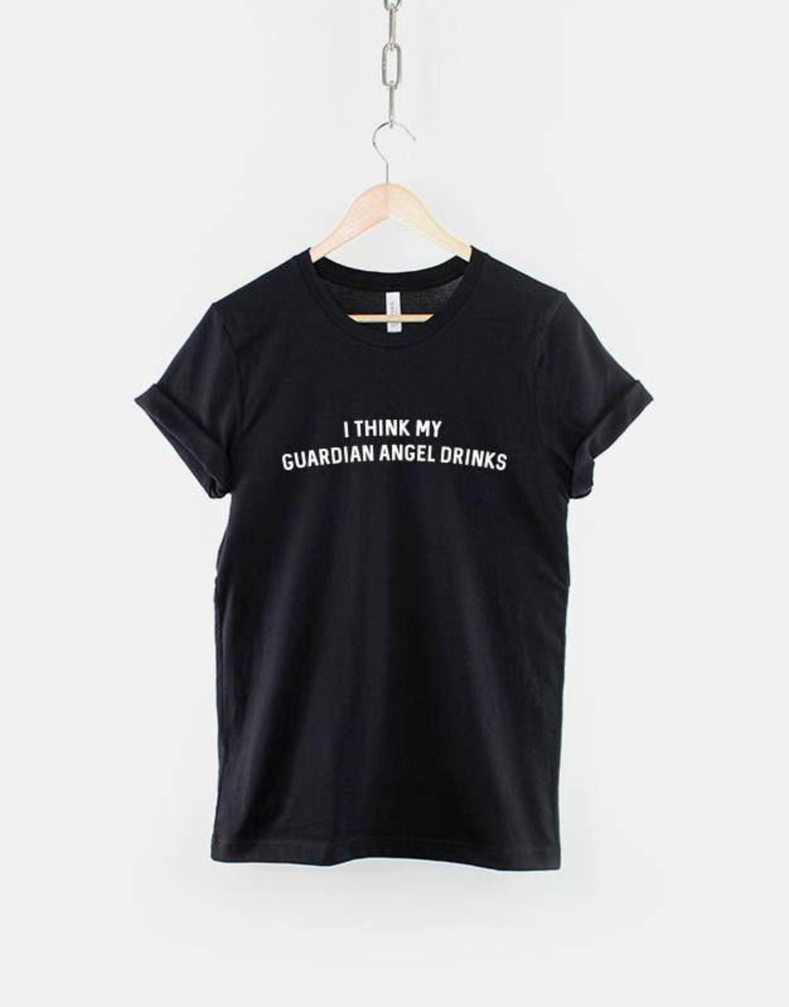 Guardian Angel Drinks Slogan Tee: Funny Friendship Humor Apparel 2XL