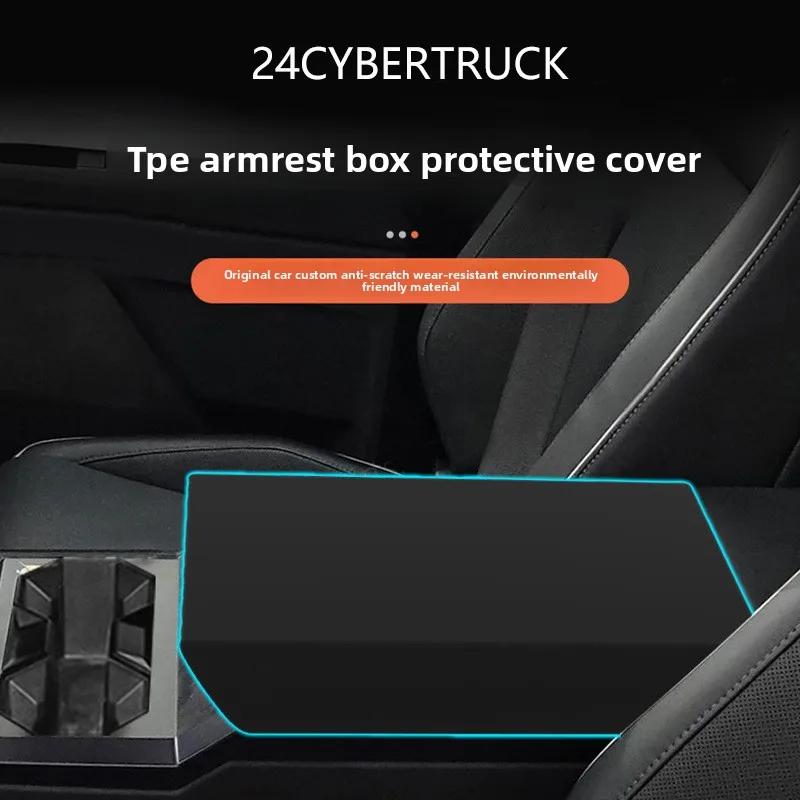Autoaufkleber Für Tesla Cybertruck Armlehnenbox Schutzabdeckung TPE Armlehnenbox Schutzabdeckung Anti-Rutsch Auto-Modifikation Zubehör