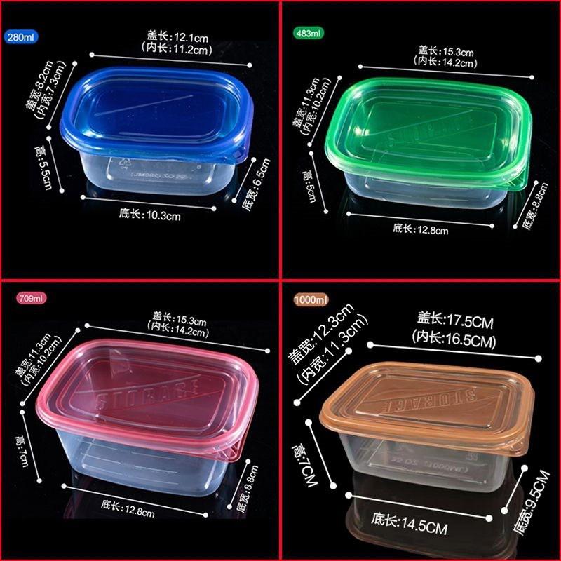 Disposable Plastic Food Container With Lid Rectangular Transparent Bento Box Fruit Salad Takeaway Storage