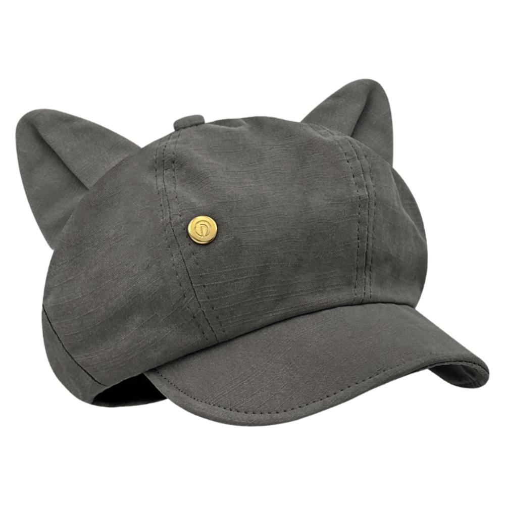 Cute Cat Ears Women's Beret Japanese Style Cat Paw Pattern Newsboy Cap Anime Sweet Baseball Cap Everyday Outfits