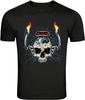 Hot Rod Schädel Motorflammen Mechaniker Grafik T-Shirt