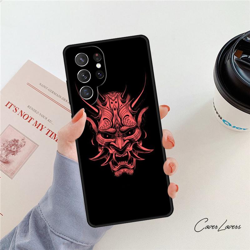 Japanese Hannya Mask Phone Case For Samsung Galaxy S24 S25 S23 S22 Ultra Note 10 20 Plus S20 S21 FE Cover
