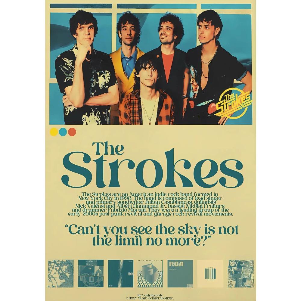 American Famous Rock Band The Strokes Posters Rock Music Album Prints Canvas Painting Wall Art Pictures Home Bedroom Club Decor