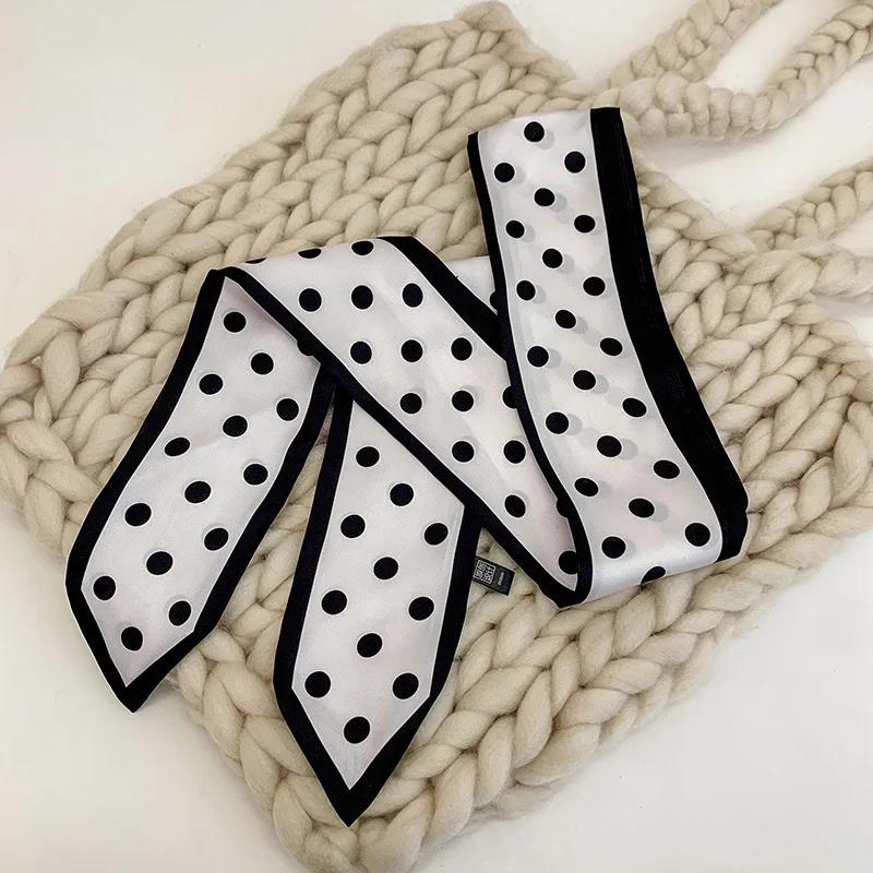 Fashion Women Letter Hair Ribbons French Elegant Long Headband Bag Strap Accessories Girls Bow Knot Long Hair Scarf HairBands