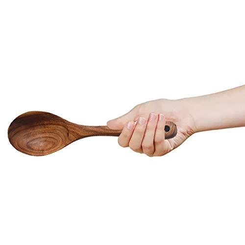 Set of 2 Wooden Salad Servers, Acacia Stirring Spoons, 10-inch, Wooden Utensils for Salad Serving