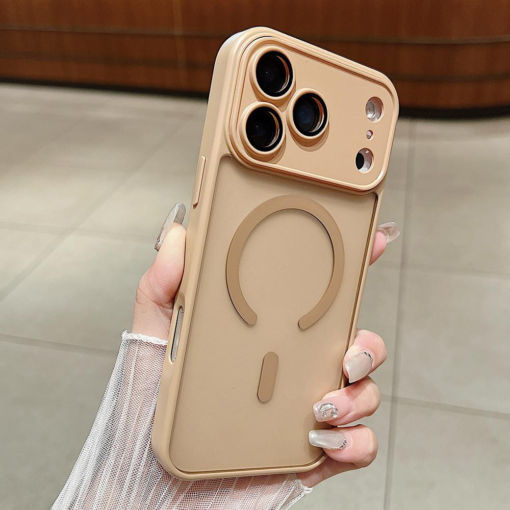 Luxury Matte Translucent For Magsafe Magnetic Phone Case For iPhone 17 16 15 14 13 12 Pro Max Plus 17Air Lens Protection Cover