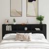 Headboard Cabinet Black Oak Effect 200 x 18.5 x 102.5 cm