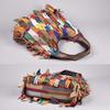 This Is A Designed Women's Single-shoulder Bag with Tassels In Contrasting Colors and A Crossbody Bag