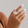 Retro Niche Light Luxury Imitation White Fritillary Ring Women's High Sense Versatile Open Ring