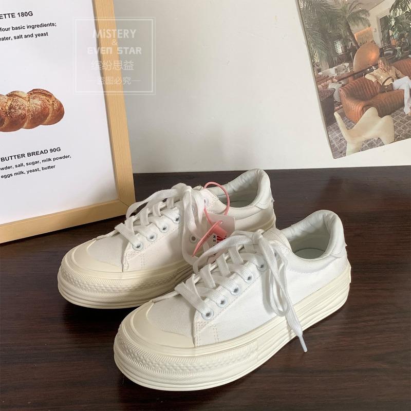 

Platform canvas shoes women s dissolving shoes new height increase versatile white shoes 803 40