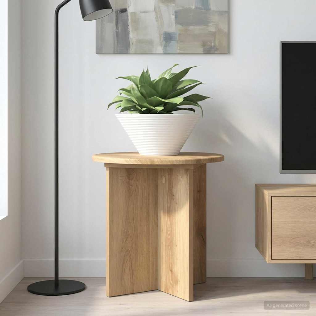 Plant Stand Set 2 Pcs Artisan Oak Finish 40 X 40 X 40 Cm