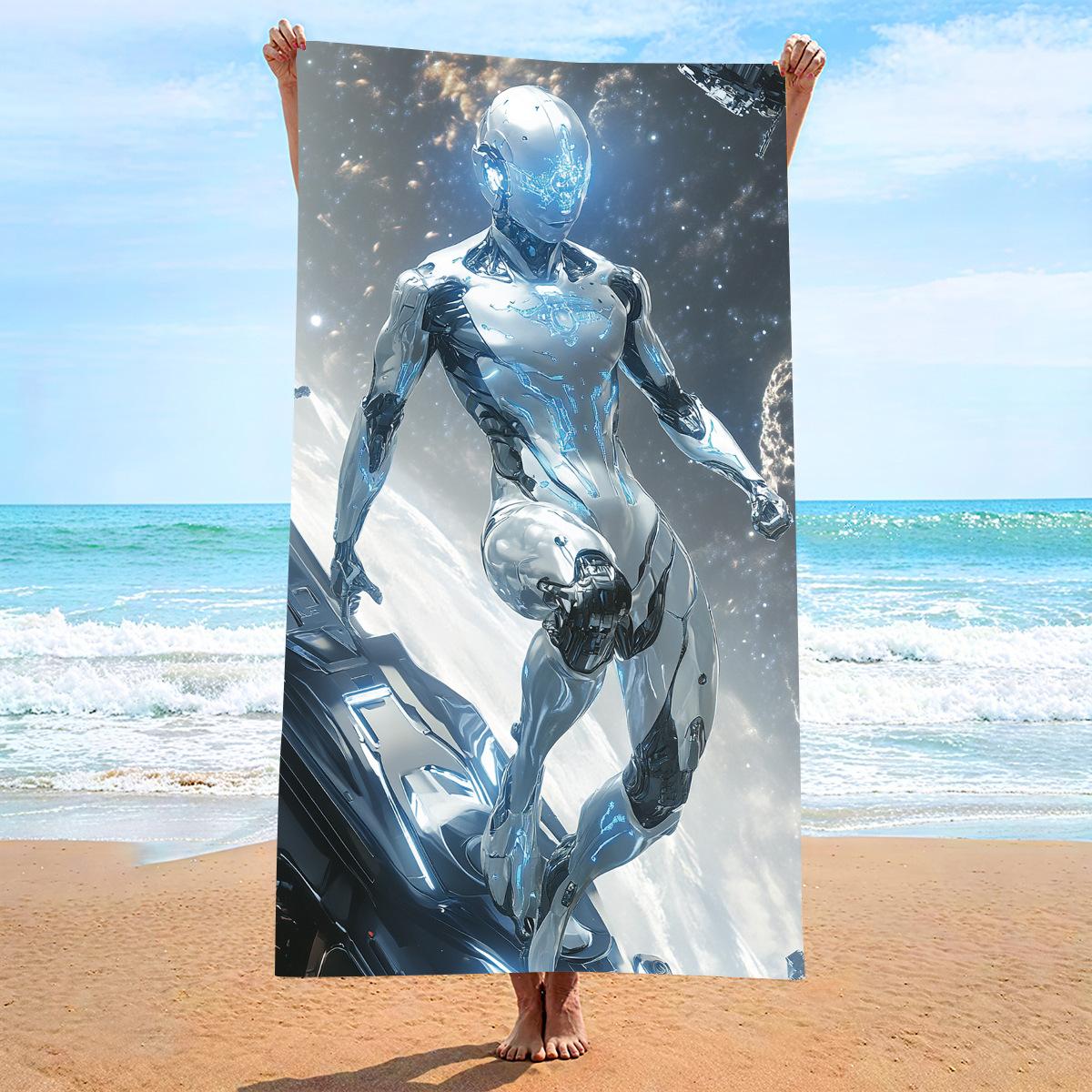 

New, double-sided velvet beach towel quick-drying sports towel printed bath towel [Spot sale]