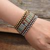 Imperial Stone Amazon Bohemian Leather Rope Handmade Beaded Wrapped Bracelet