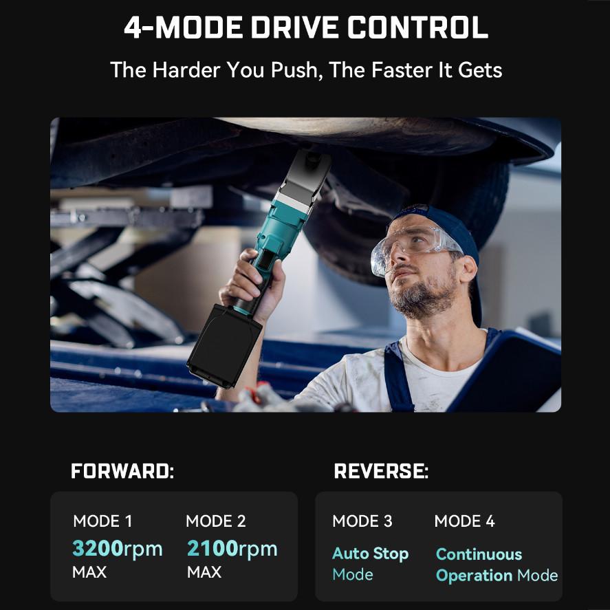 3200 RPM 1/2 " Cordless Right Angle Impact Wrench Brushness High Torque Ratchet Wrench Household Repair Power Tool Kit