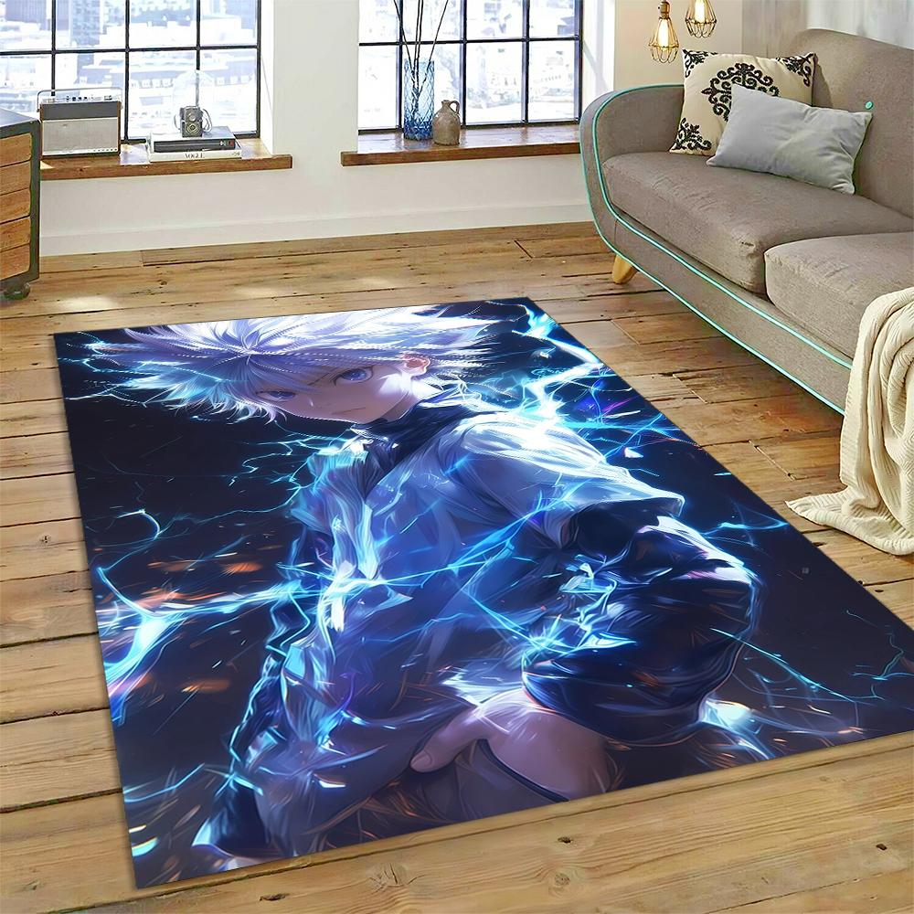 HXH Hunter X Hunter 3D Killua Zoldyck Cartoon Anime Carpet Rug for Living Room Bedroom Home Sofa Decoration,Non-slip Floor Mat