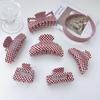 Vintage Plaid Series Red And White Hair Clamps For Women Handmade Pvc Fashion Accessories