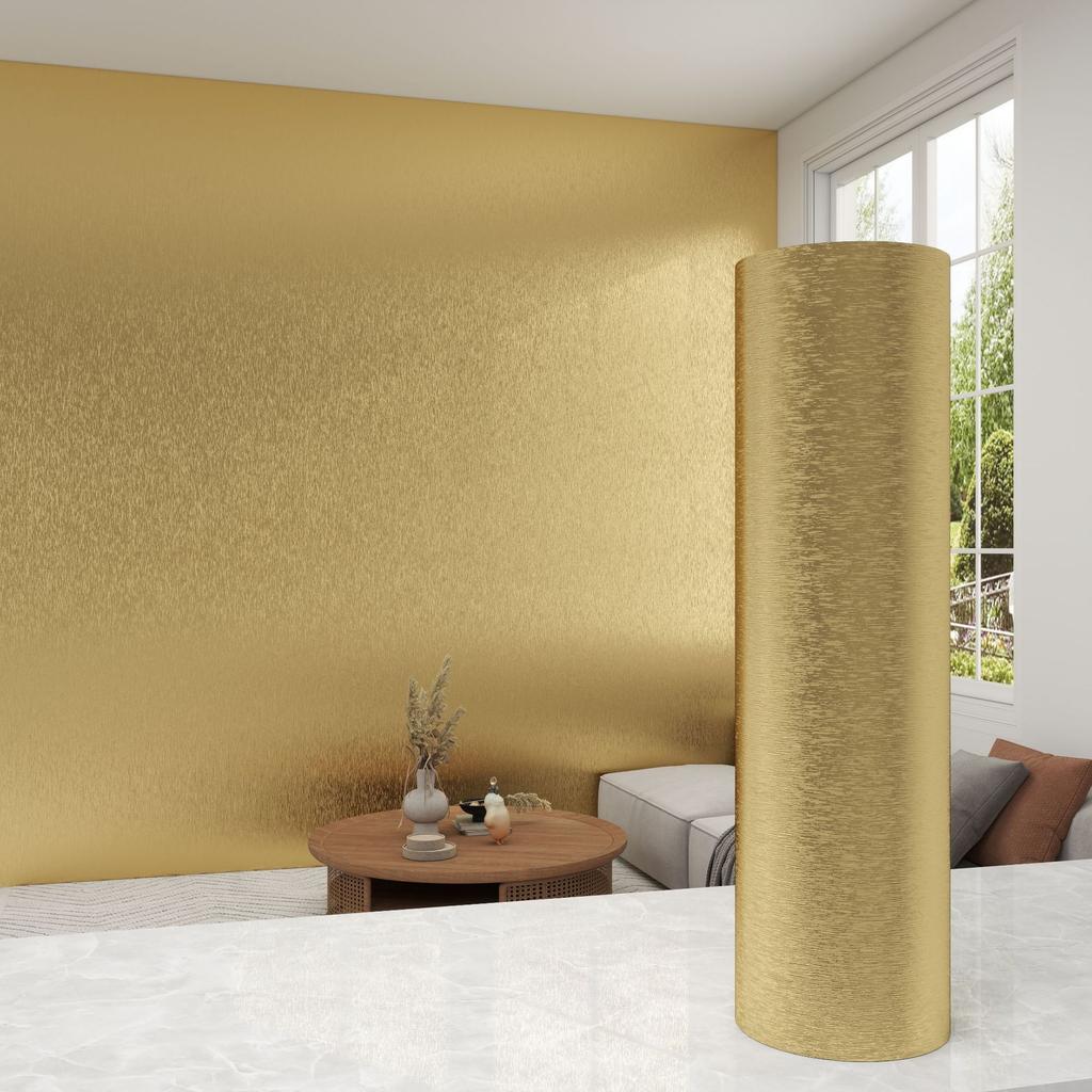 2.3mm Thick Metallic Self-Adhesive Wallpaper Waterproof Scratch-Resistant Vinyl Film Home Renovation, Living Room Bedroom Wall Decor