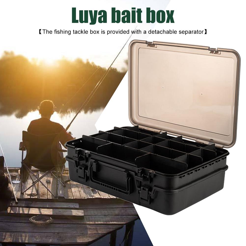 Fishing Lure Organizer Double-layer Bait Lure Hook Box Compartment Detachable Multi Grids Lightweight Fishing Gear Accessories