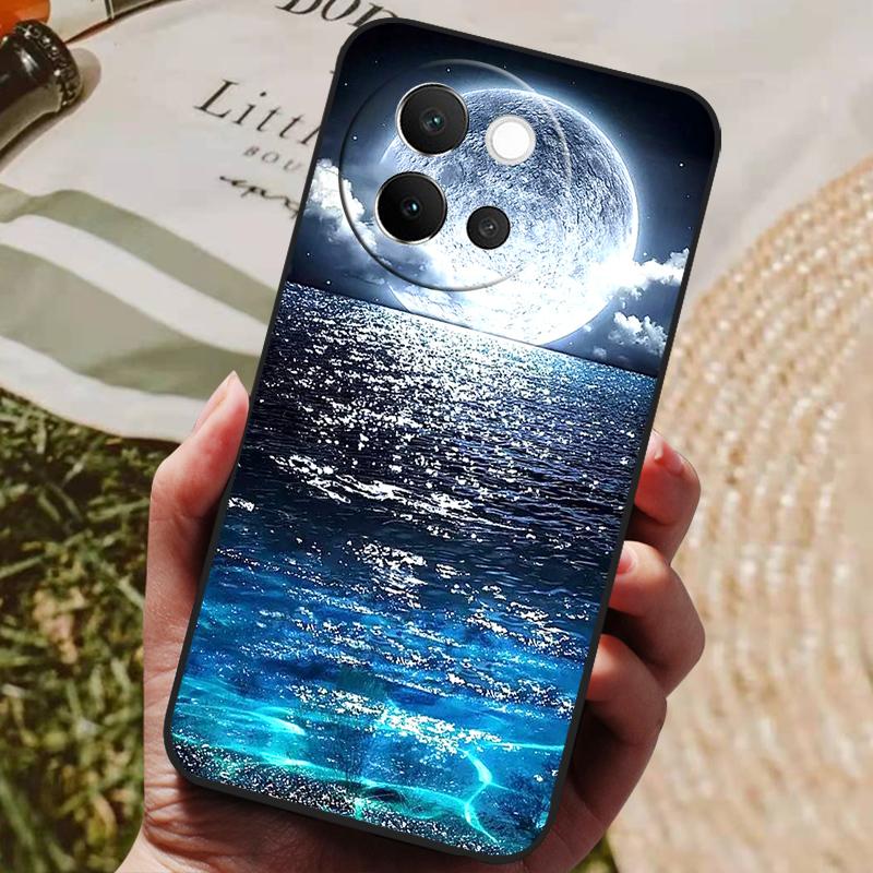 For VIVO V40 Lite 5G Case Soft Silicone Cover Black Bumper TPU For Vivo V40 Lite 5G Phone Cases V40Lite Shockproof Back Covers