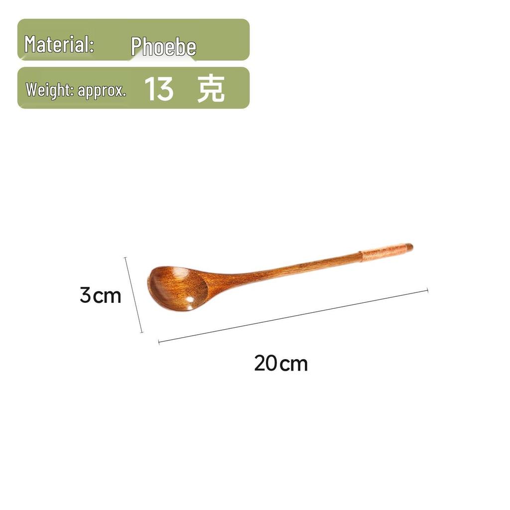 Camphor & Birch Wood Long-Handled Soup & Condiment Spoon Set