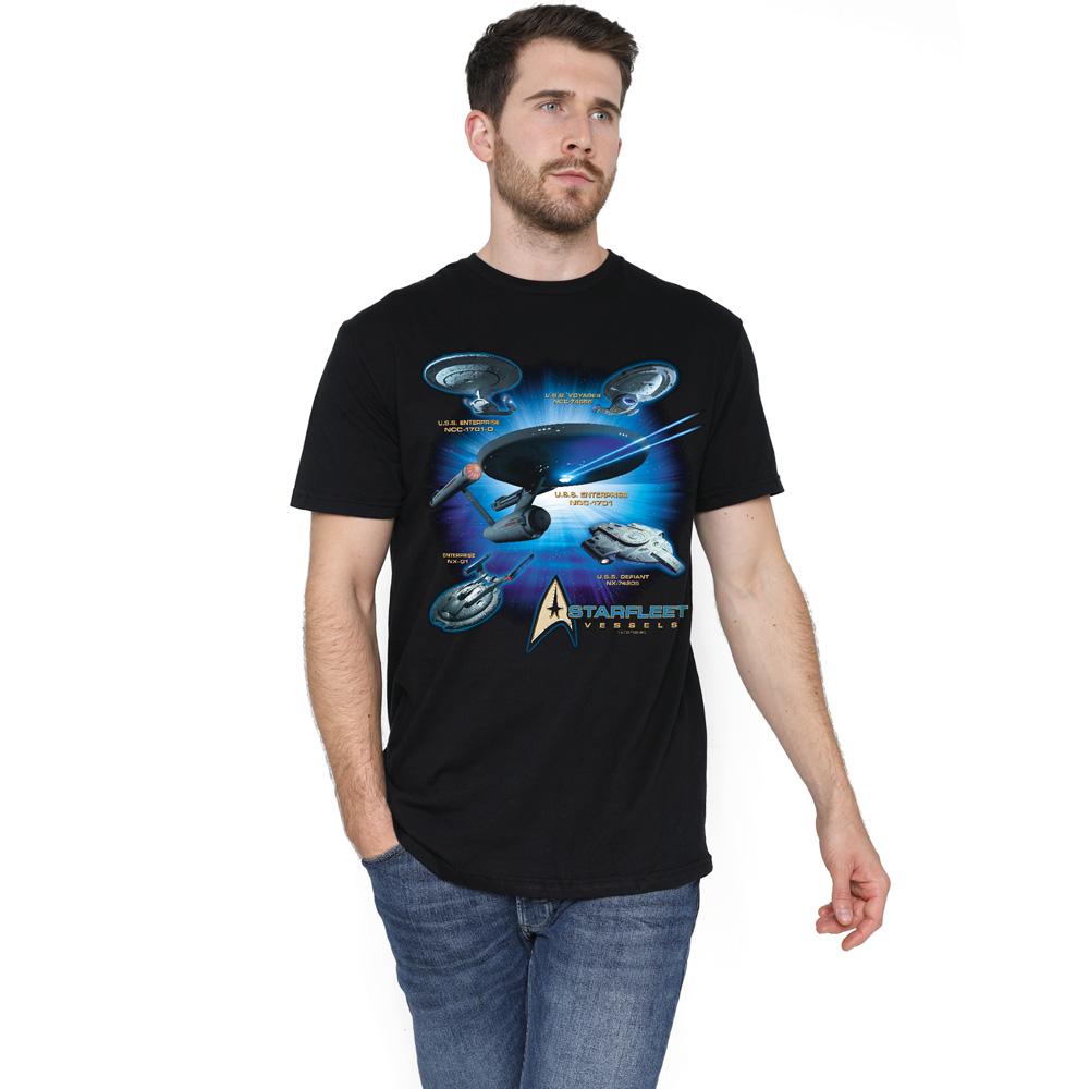 STAR TREK Mens Starfleet Vessels T-Shirt