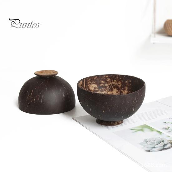 Mísa z kokosového dřeva Veganský dárek z přírodních kokosových skořápek Smoothie Acai Buddha Bowls Rustikální servírovací misky Snadno čistitelné řemeslné kokosové misky pro