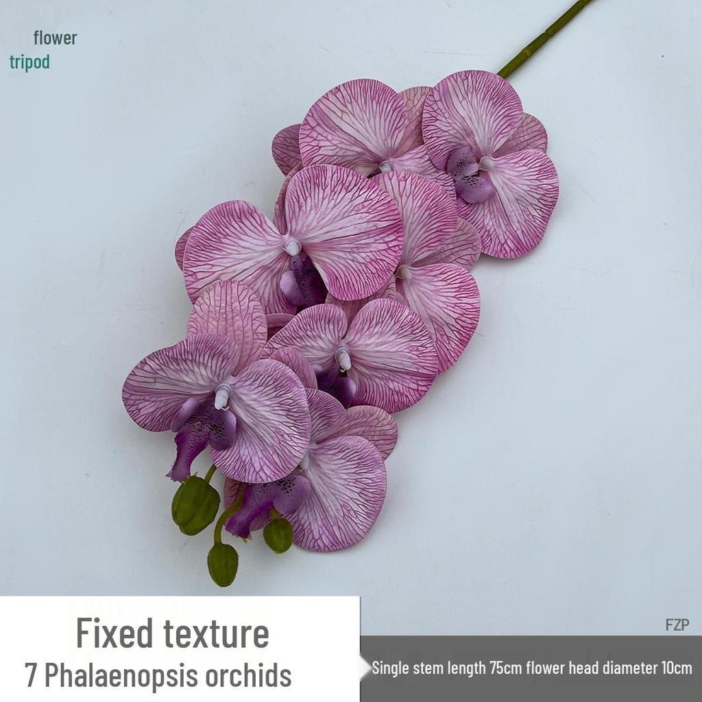 Set of 7-Head 3D Phalaenopsis Artificial Flowers for Home & Wedding Decor