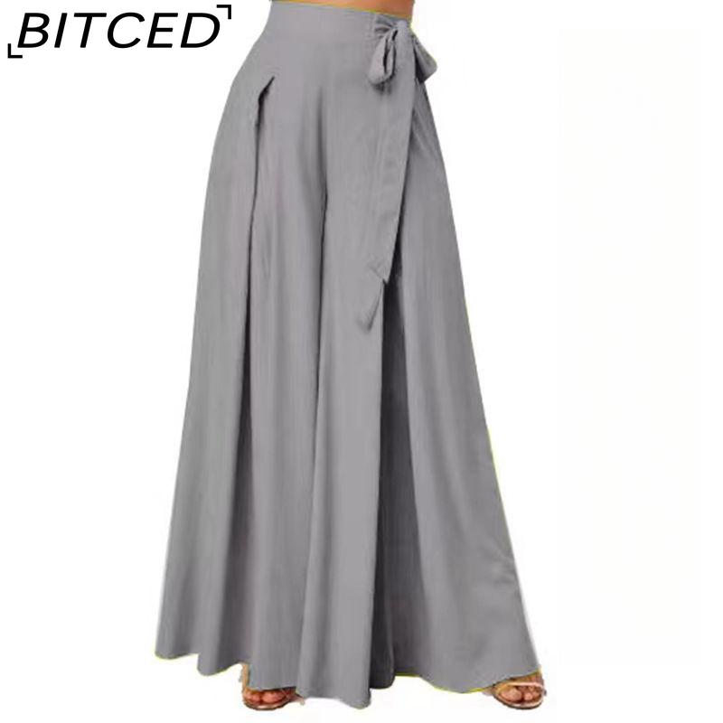 BITCED Women's Fashion Casual Solid Color Print Pants & Capris