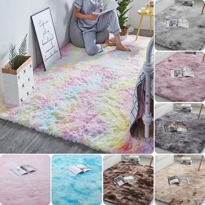 8 Colors Plush Carpet for Living Room Fluffy Rug Thick Bed Room Carpets Anti-slip Floor Gray Soft Rugs Tie Dyeing Velvet Kids Room Carpets