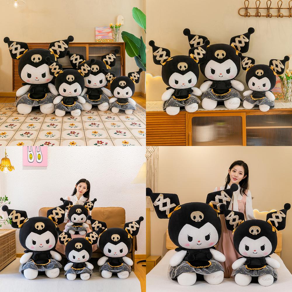 Kawaii Kuromi Plush Toy Sanrio Kuromi Plush Doll Filled Doll Cute Stuffed Animal for Kids Birthday Gift Sweet Valentine Present