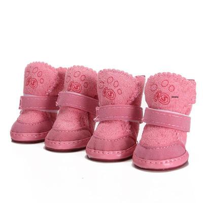 Haustier Lammwolle Schneestiefel für Hunde - Warme Baumwollschuhe für Welpen und kleine Rassen