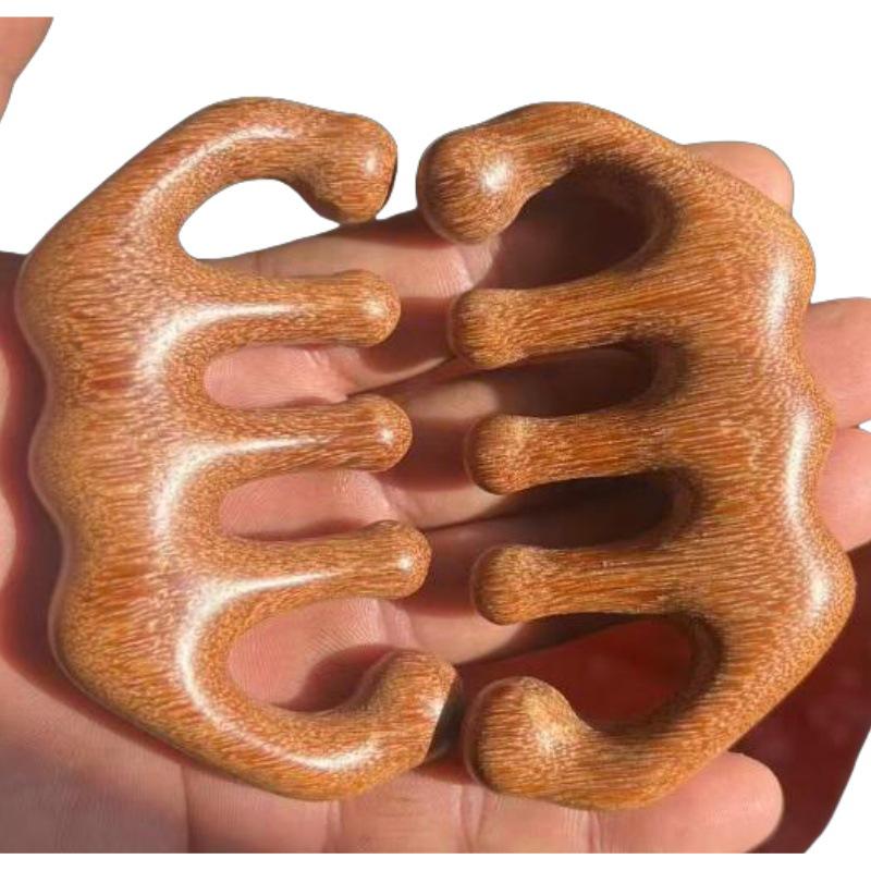 Solid Wood Abdominal Massage Brush for Belly and Meridian Relief