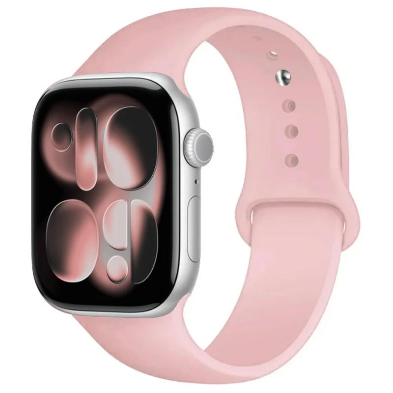 For Watch Bands 46mm 42mm 45mm 44mm 40mm Silicone Sport Bracelet Iwatch Series 11 10 - 8 7 6 5 4 SE 9 Ultra 3/2 49mm Strap