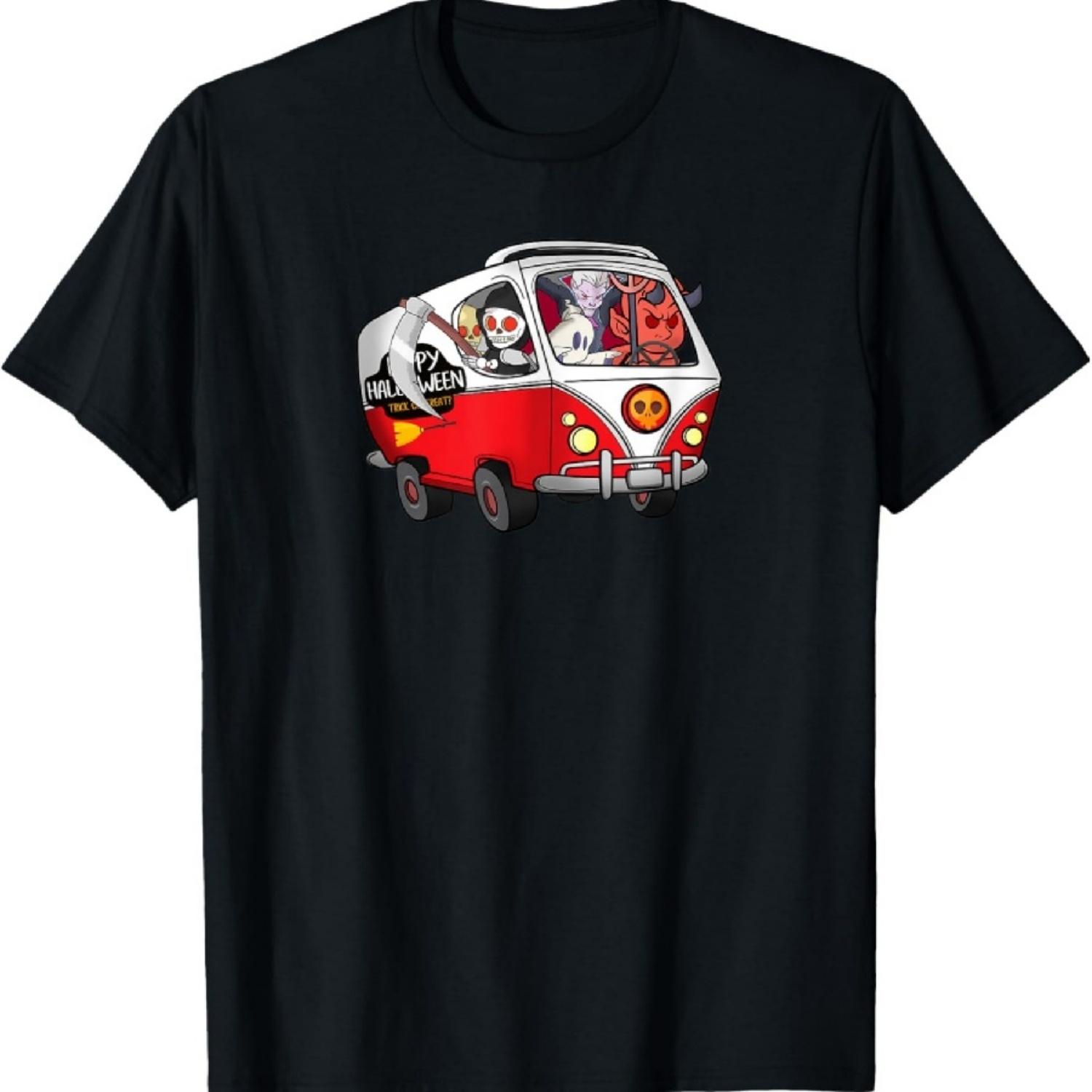

Dracula Grim Reaper Ghost Devil Skeleton Van Halloween T-Shirt3 S