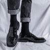 Men Business Casual Square Toe Oxford PU Patent Leather Shoes Korean Streetwear Fashion Man Leather Wedding Dress Loafers Shoes