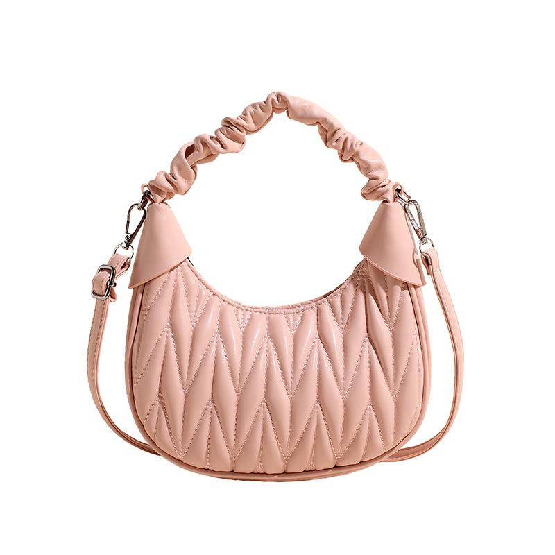 Módní plisovaná taška dámská 2025 jarní nová retro ležérní malá čtvercová taška jednoduchá taška přes rameno