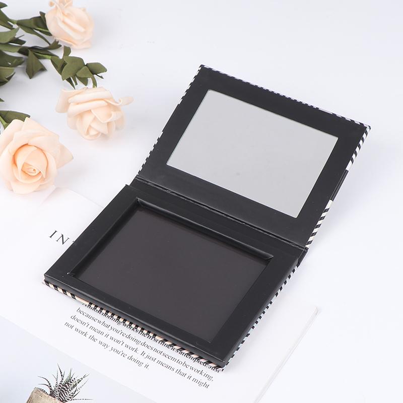 Pusta tacka magnetyczna do cieni do powiek, laserowa zmiana koloru z lustrem, pudełko do przechowywania kosmetyków