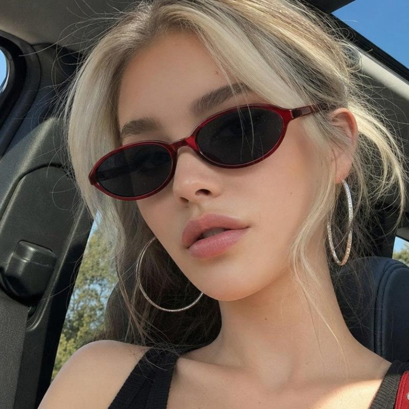 European and American retro YK small frame sunglasses simple and thin sunglasses outdoor posing anti-ultraviolet sunshades