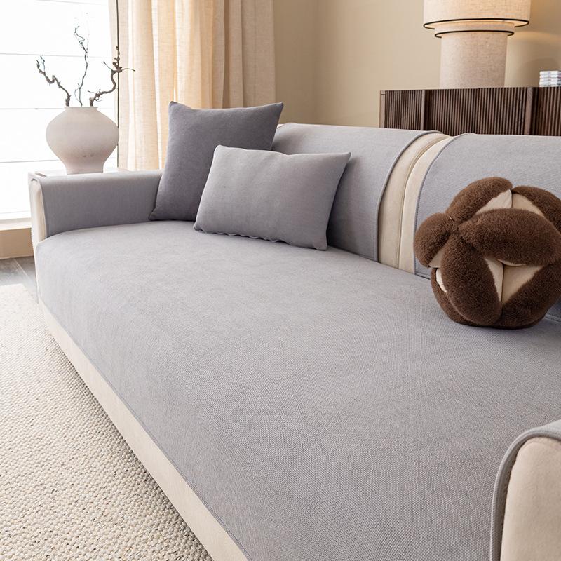 1pcs Modern Minimalist Sofa Cushion Wear Resistant Anti Slip Cat Scratch Resistant Sofa Cover Pad Living Room Decoration Solid Color Couch Mats