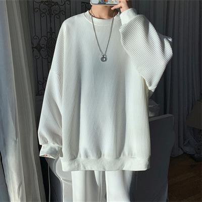 Wear Resistant Male Sweatshirt Loose-fitting Lightweight Autumn Spring Men Baggy Pullover Tops