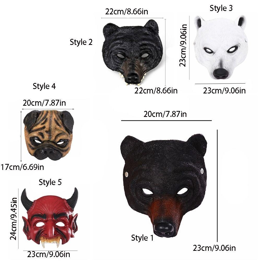 Neuheit Halloween Maske Realistische Tierkopfmaske Kostümzubehör Bärenmaske Festival