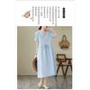 Ethnic Style Wooden Ear Neck Tie Waist Short Sleeve Midi Literary Vintage Dresses